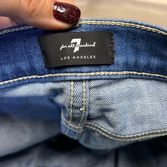 7 for All mankind blue denim straight leg crop jeans size 30 - Picture 3 of 10